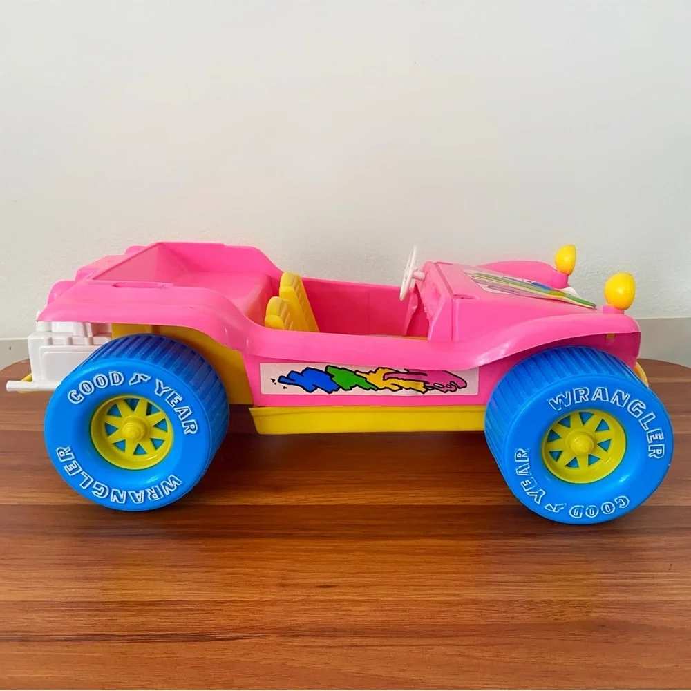 Vintage 80s Malibu Barbie doll toy jeep neon gay toys Inc wrangler